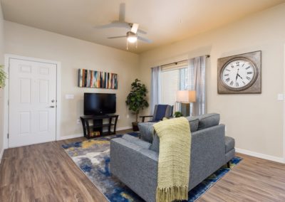 example living room of an apartment at the flats at ridgeview
